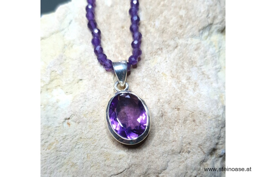 Anhänger Amethyst facettiert, 925 Silber